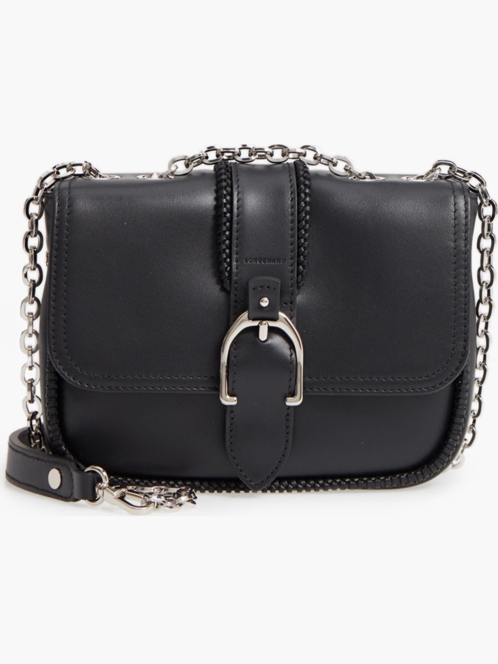Longchamp Black Amazone Leather Crossbody Bag NWT